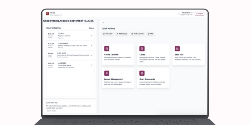 nCase Mobile App Features